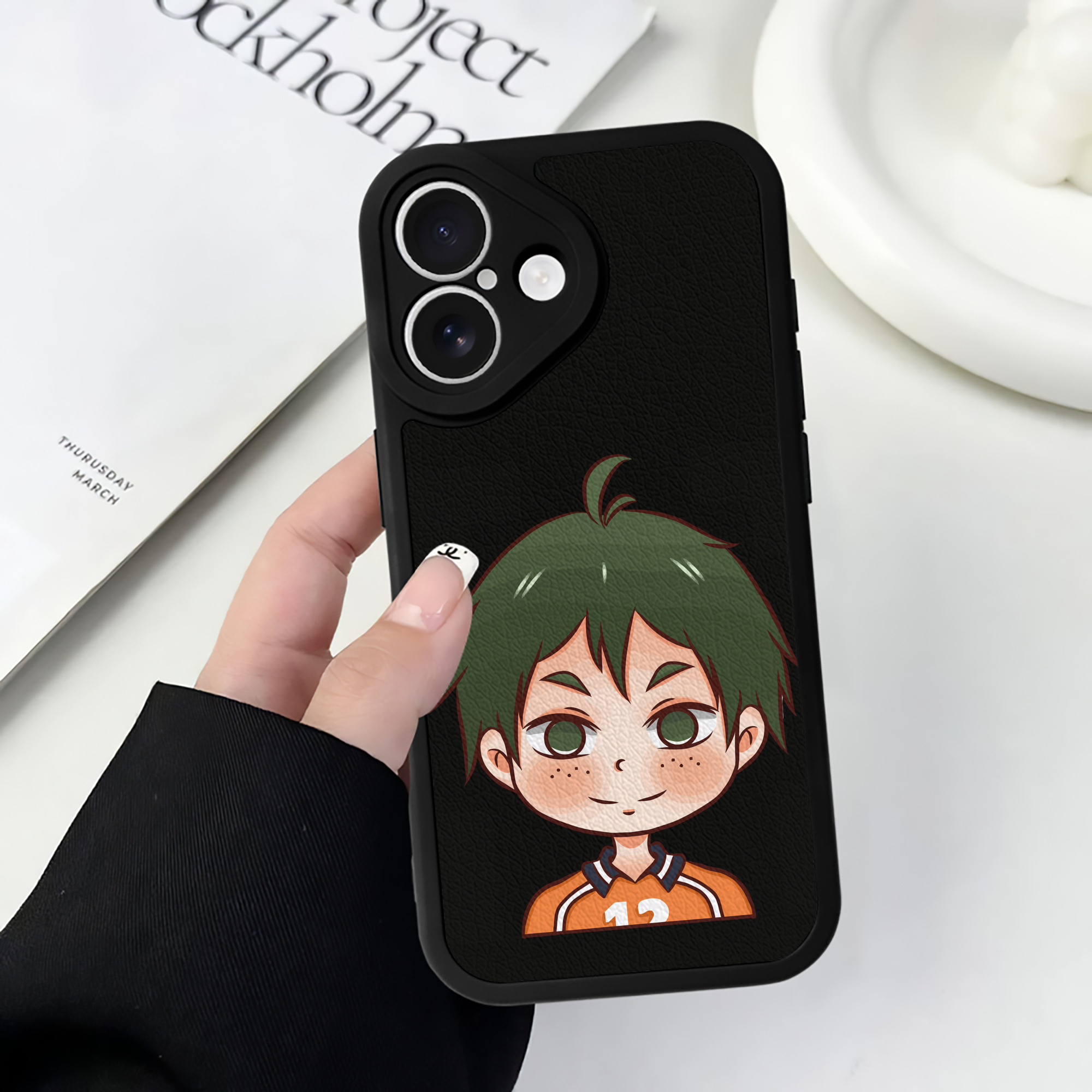 （画像用） ハイキュー!! Haikyu!! 【iPhone 16シリーズ対応】シリコンスマホケース（レザー調） 材質：シリコン